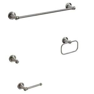 Details by Becki Owens Nadine 4 Piece Bath Rod Set Brushed Nickel